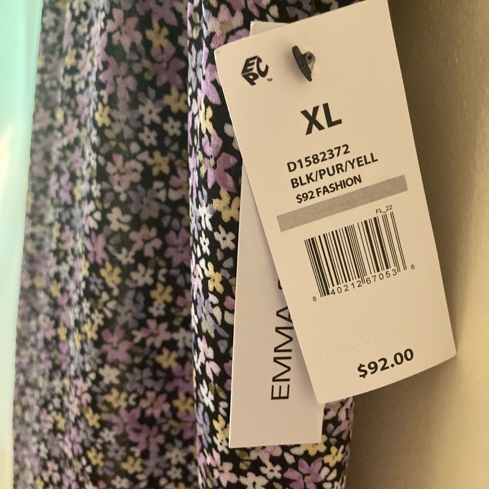 Women’s Short Dolman Sleeve Empire Waist Maxi Dress Purple Black Yellow Size XL - Picture 10 of 13